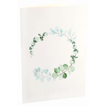 De magnifiques livrets de cérémonie à disposer lors du baptême civil ou religieux sur le thème de l'eucalyptus | jourdefete.com