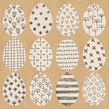 20 serviettes en papier - 33 x 33 cm - Pâques - By Nature "Œufs"