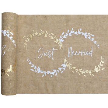 Chemin de table en coton - 28 cm x 3 m - Collection Mariage Naturel