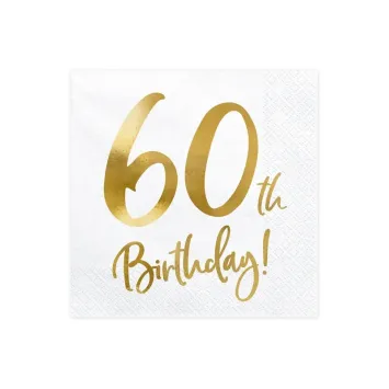 20 serviettes en papier pour anniversaire - 33 x 33 cm - Âge au choix