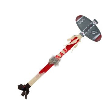 Hache d’Indien arrondie grise et rouge pour déguisement | jourdefete.com