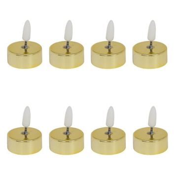 8 bougies chauffe-plats de Noël à LED en métal - Diamètre 5,5 cm - Couleur au choix