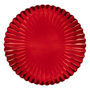 Assiette de présentation coquille rouge pour Noël | jourdefete.com