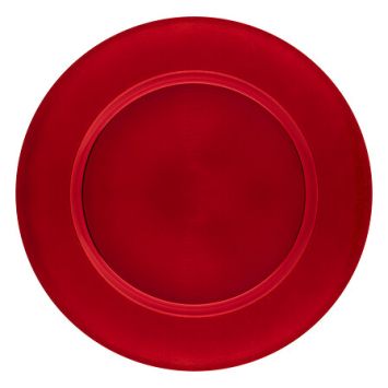 Assiette de présentation lisse ronde rouge pour Noël | jourdefete.com