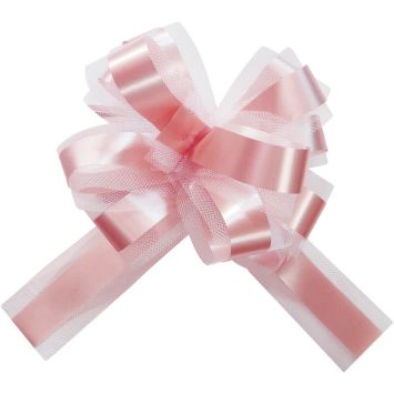 5 Noeuds automatiques en tulle - Rose