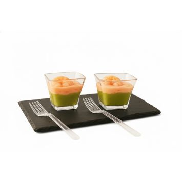 24 fourchettes de dégustation transparentes réutilisables en plastique - 10 cm