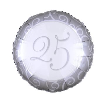 ballon aluminium helium 25 noces argent | jourdefete.com