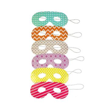 Lot de 6 loups multicolores