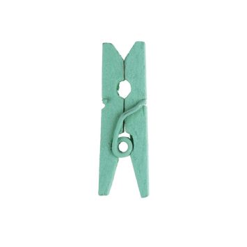 24 Mini Pinces en Bois - Vert Menthe