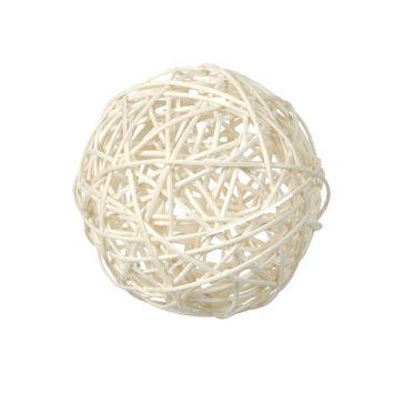 10 Boules en Rotin - Blanc