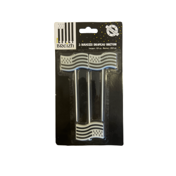 3 bougies drapeau breton sur pics