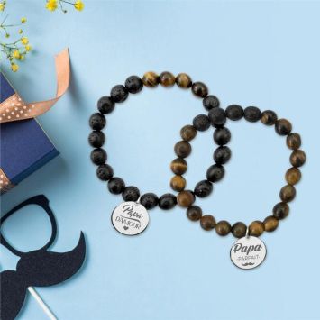 Bracelet médaillon - Papa - Collection Papa Parfait - Modèle Aléatoire