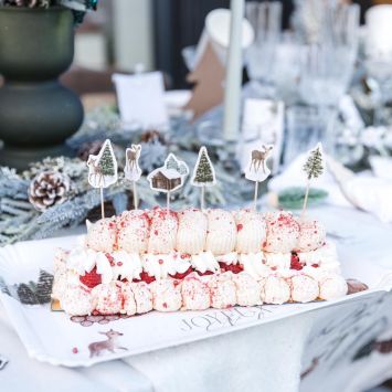 3 plateaux "Joyeux Noël" en carton - Noël - 35 x 25,5 cm - Collection Neige Éternelle