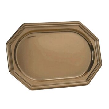 Plateaux octogonaux dorés élégants de 46 x 30cm par lot de 3 | jourdefete.com