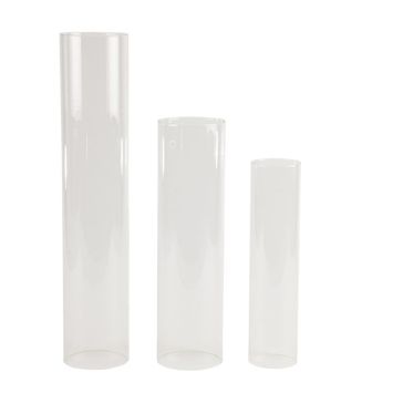 3 tubes protège-flammes en verre
