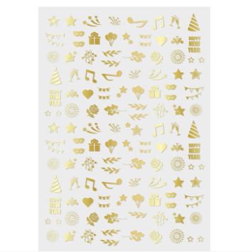 Stickers du réveillon du Nouvel An pour ongles - 10 x 7 cm - Modèle au choix