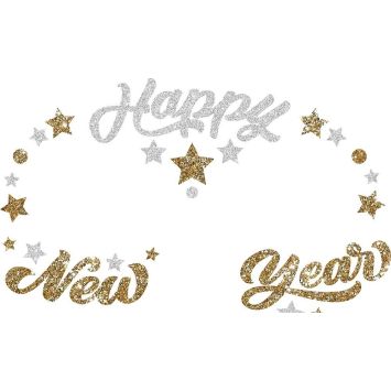 Bijoux adhésifs du réveillon du Nouvel An pour visage - Happy New Year - Modèle au choix