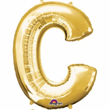 Méga Ballon Hélium - Lettre C - Or