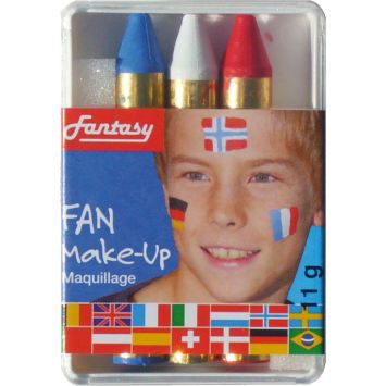 Boîte de 3 crayons - bleu blanc rouge