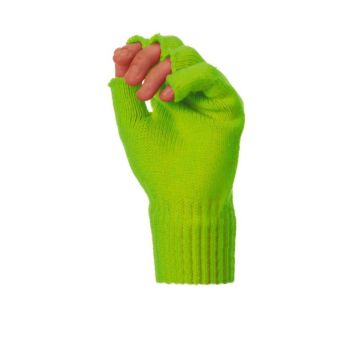 Mitaines Tricot Vertes Fluo