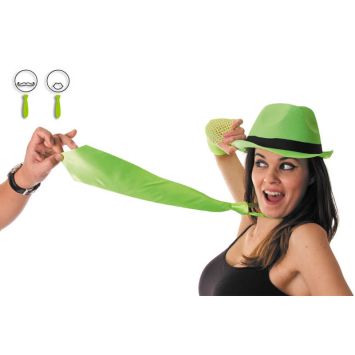 Cravate satinée - Vert fluo