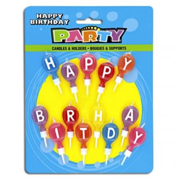 Bougies d'Anniversaire rondes "Happy Birthday"