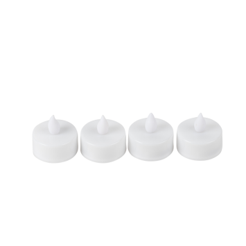 4 bougies chauffe-plat à LED blanches - 3,5 cm