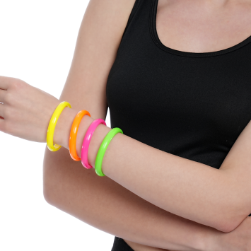 4 bracelets fluo assortis