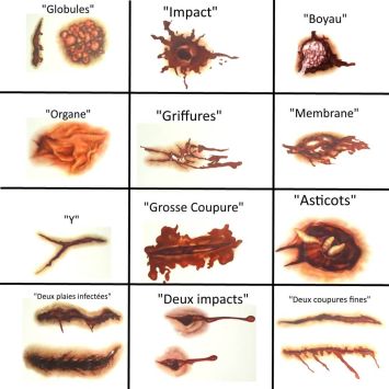 Tatouages Plaies pour Halloween – Motifs au choix