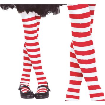 Collants de Noël rayés rouge et blanc enfant | jourdefete.com