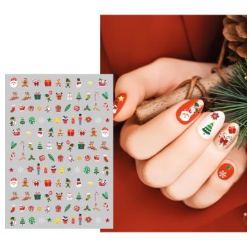 Stickers de Noël pour ongles - 10 x 7 cm - Modèle au choix