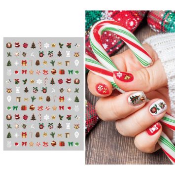 Stickers de Noël pour ongles - 10 x 7 cm - Modèle au choix