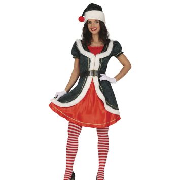 Déguisement de Mère Noël verte pour femme - Taille au choix