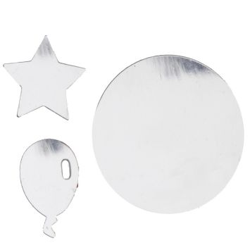 Confettis de table ronds et étoiles - Argenté pailleté
