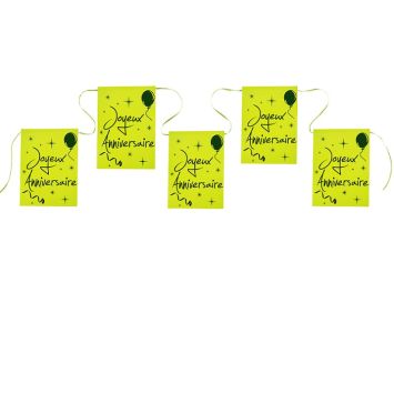 Guirlande Fanions "Joyeux Anniversaire" - Vert