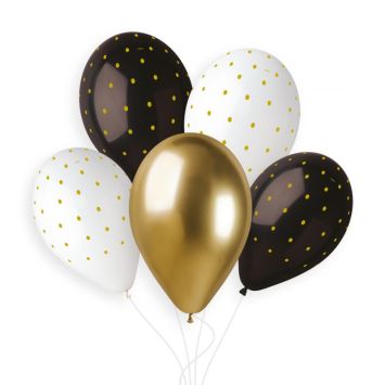 5 ballons chics assortis - 33 cm