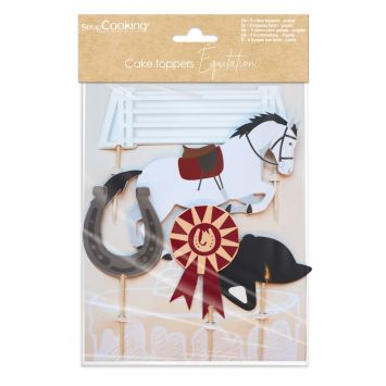 5 cake toppers pour décoration de gâteaux - Équitation