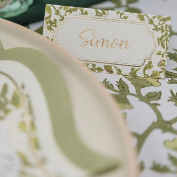 10 marque-places en papier - 8 x 4 cm - Collection Botanica Verde