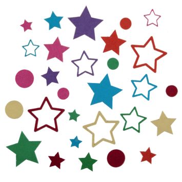 50 décorations à parsemer en forme d'étoiles multicolores pour anniversaire - Collection Festicolor