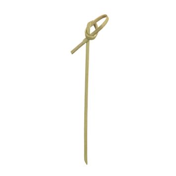 50 piques apéritifs avec nœud en bois de bambou - 12 cm