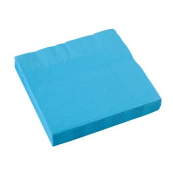 Sachet de 20 serviettes cocktail - Bleu Turquoise
