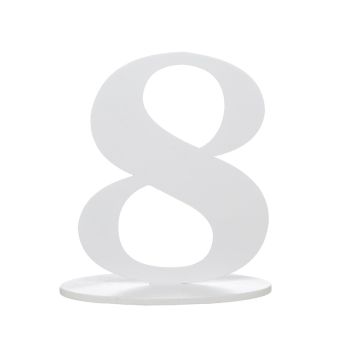 Chiffre 8 en Bois Blanc sur Socle