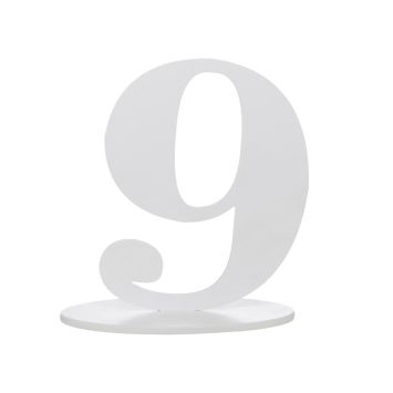 Chiffre 9 en Bois Blanc sur Socle