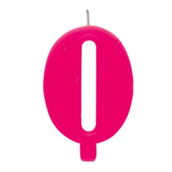 Bougie d'Anniversaire Scintillante Chiffre 0 – Rose Fuchsia