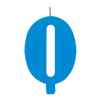 Bougie d'Anniversaire Scintillante Chiffre 0 - Turquoise