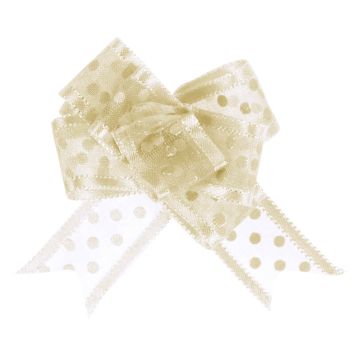 5 Nœuds à pois automatiques Organdi - Ivoire