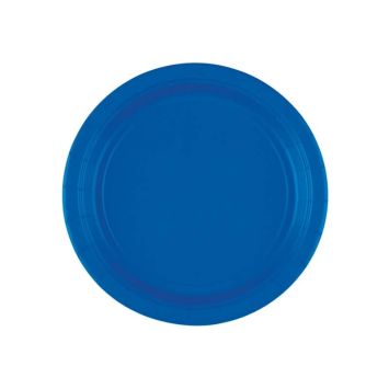 Sachet de 8 assiettes Bleu Roi - 17,8 cm