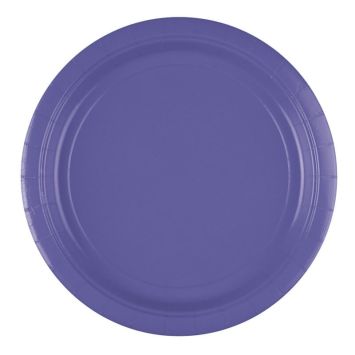 Sachet de 8 assiettes - Violet - 22,8 cm