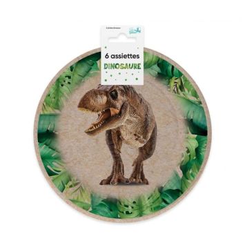 Un splendide lot de 6 assiettes pour une déco de table axée sur les dinosaures | jourdefete.com
