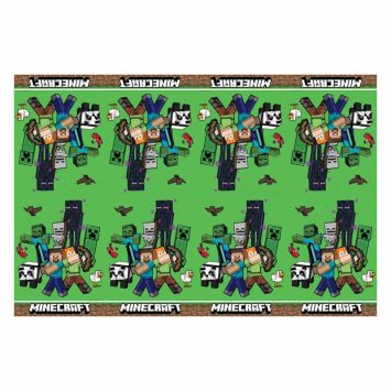 Cette nappe en plastique - 120 x 180 cm - Minecraft™ sera idéale pour y placer tous vos accessoires Minecraft lors de l’anniversaire de votre enfant | jourdefete.com